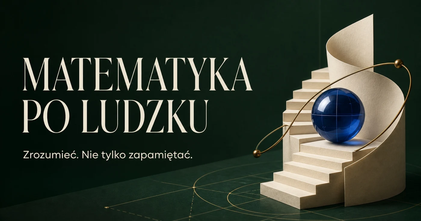 Matematyka po ludzku: sculptural stairs and a blue sphere representing a new perspective on mathematics